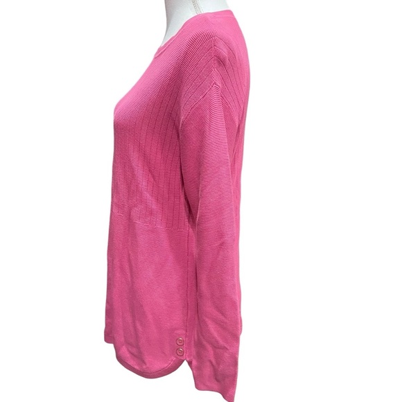 Talbots Mixed Stitch Button Detail Sweater Classic Pink Women’s Size Small - Picture 3 of 11